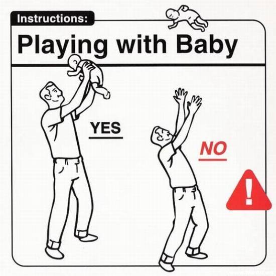 Funny Instruction Playing With Baby