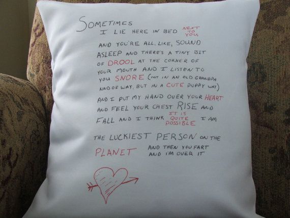 Funny Pillow Love Letter