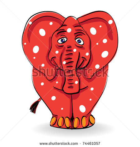 Funny Red Elephant Clipart Picture