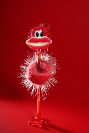 Funny Red Ostrich Puppet Picture