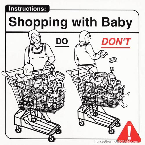 Funny Shopping With Baby Instruction Image