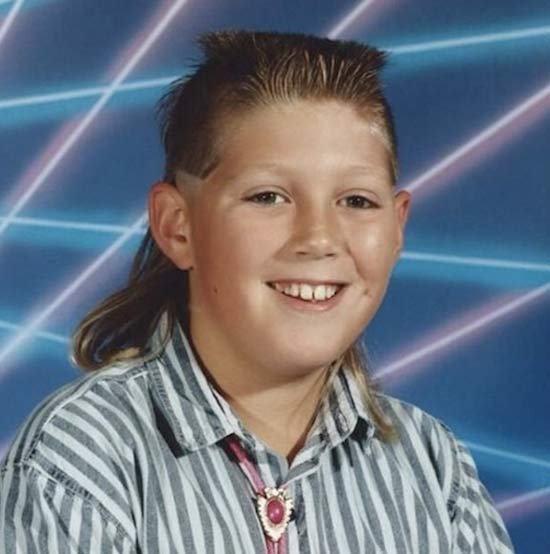Funny Smiley Face Kid Classic Mullet Picture
