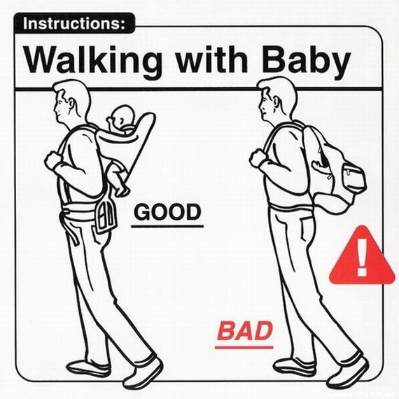 Funny Walking With Baby Instruction Image