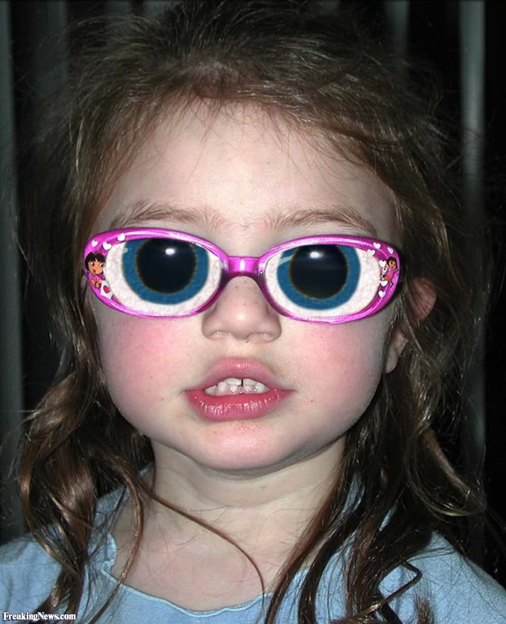Girl Wearing Funny Scary Glasses