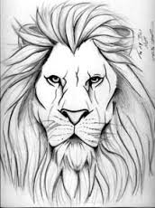 Grey lion face tattoo sketch