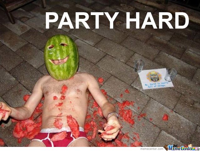 Guy With Watermelon Mask Funny Party Hard