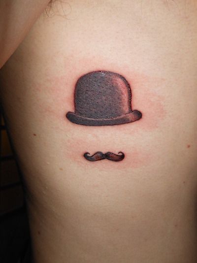 Hipster Mustache Tattoo Design For Side Rib