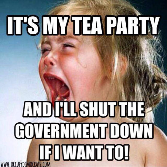 It's My Tea Party Funny Baby Meme