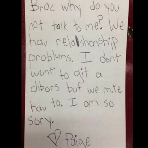 Kid Breakup Funny Letter Image