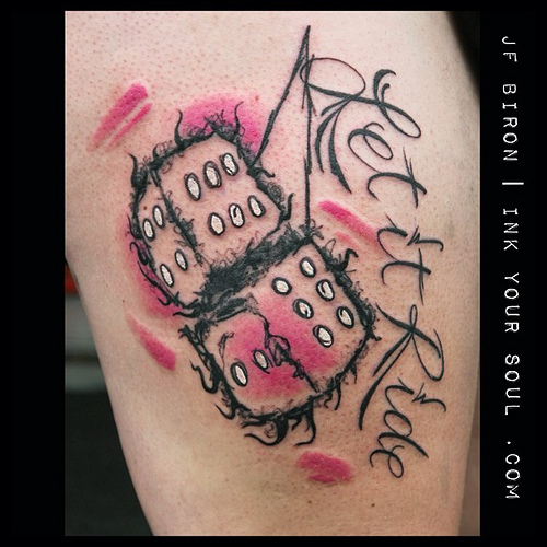 Let It Ride - Awesome Two Dice Tattoo Design