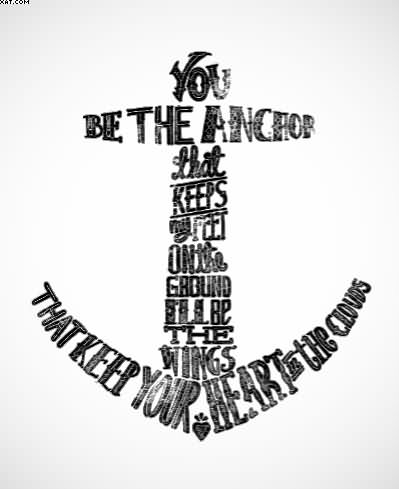 Lettering Anchor Tattoo Design
