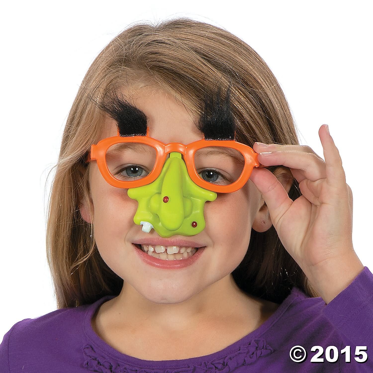 Little Girl Wearing Funny Glasses