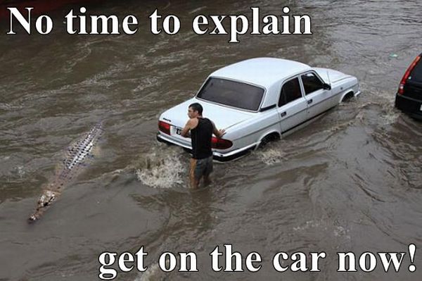 Man Stuck With Car No Time To Explain Funny Picture