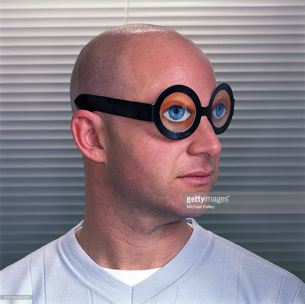 Man With Fake Eyes Funny Glasses