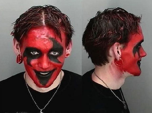 Man With Scary Red Face Funny Picture