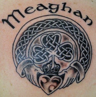 Meaghan - Black Ink Celtic Claddagh Tattoo Design