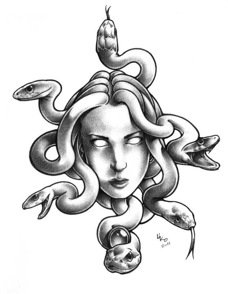 Medusa Face Tattoo Design Idea