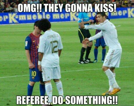 OMG They Gonna Kiss Funny Soccer Picture