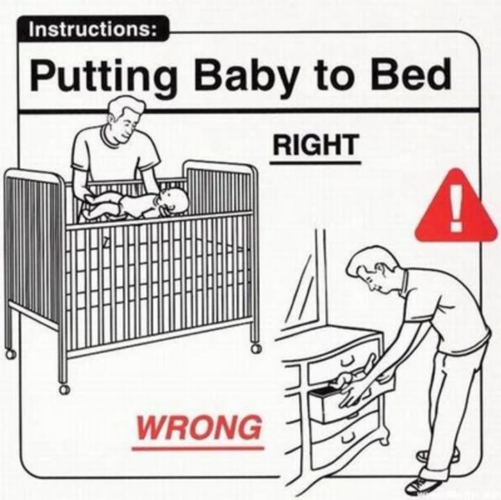 Putting Baby To Bed Funny Instruction