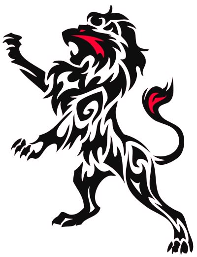 Rampant Lion Tribal Tattoo by WildSpiritWolf