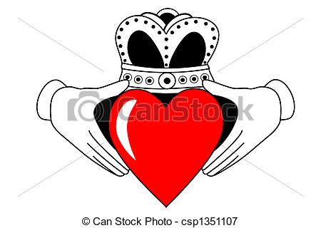 Red And Black Claddagh Tattoo Design