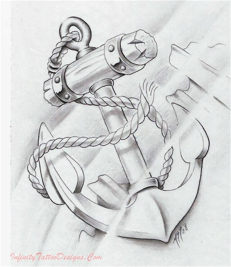 Rope With Anchor Tattoo Design Idea