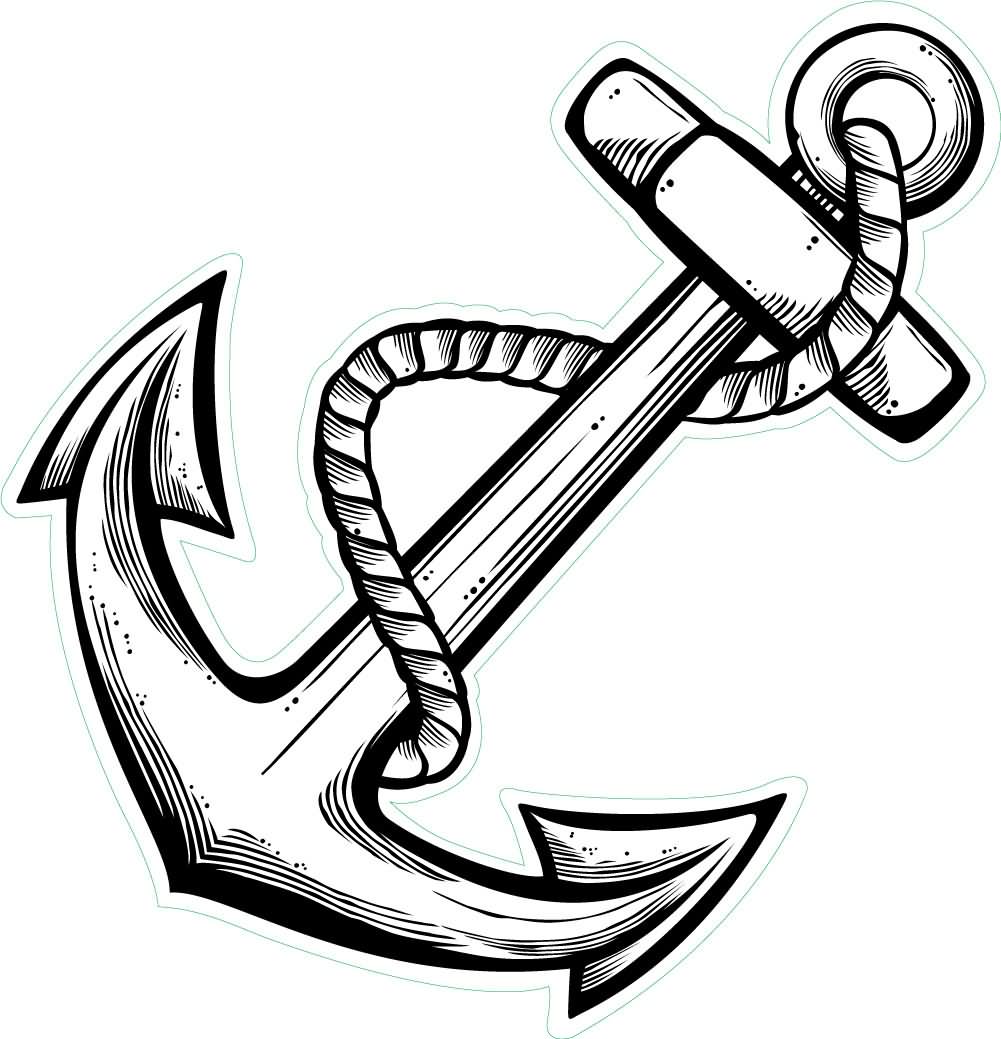 Rope With Anchor Tattoo Design