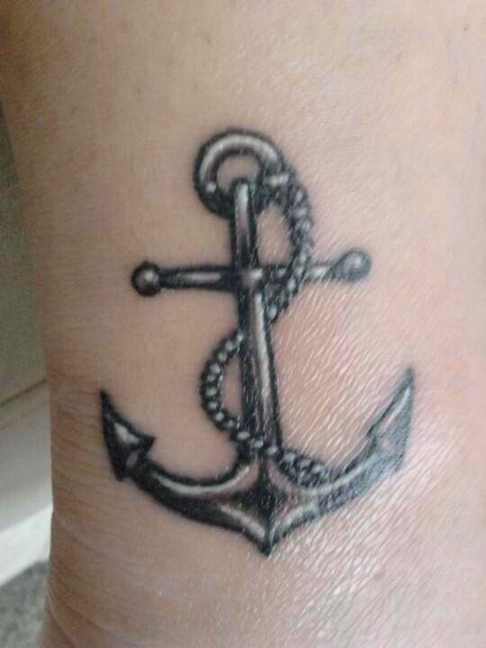 Small Grey Anchor Tattoo