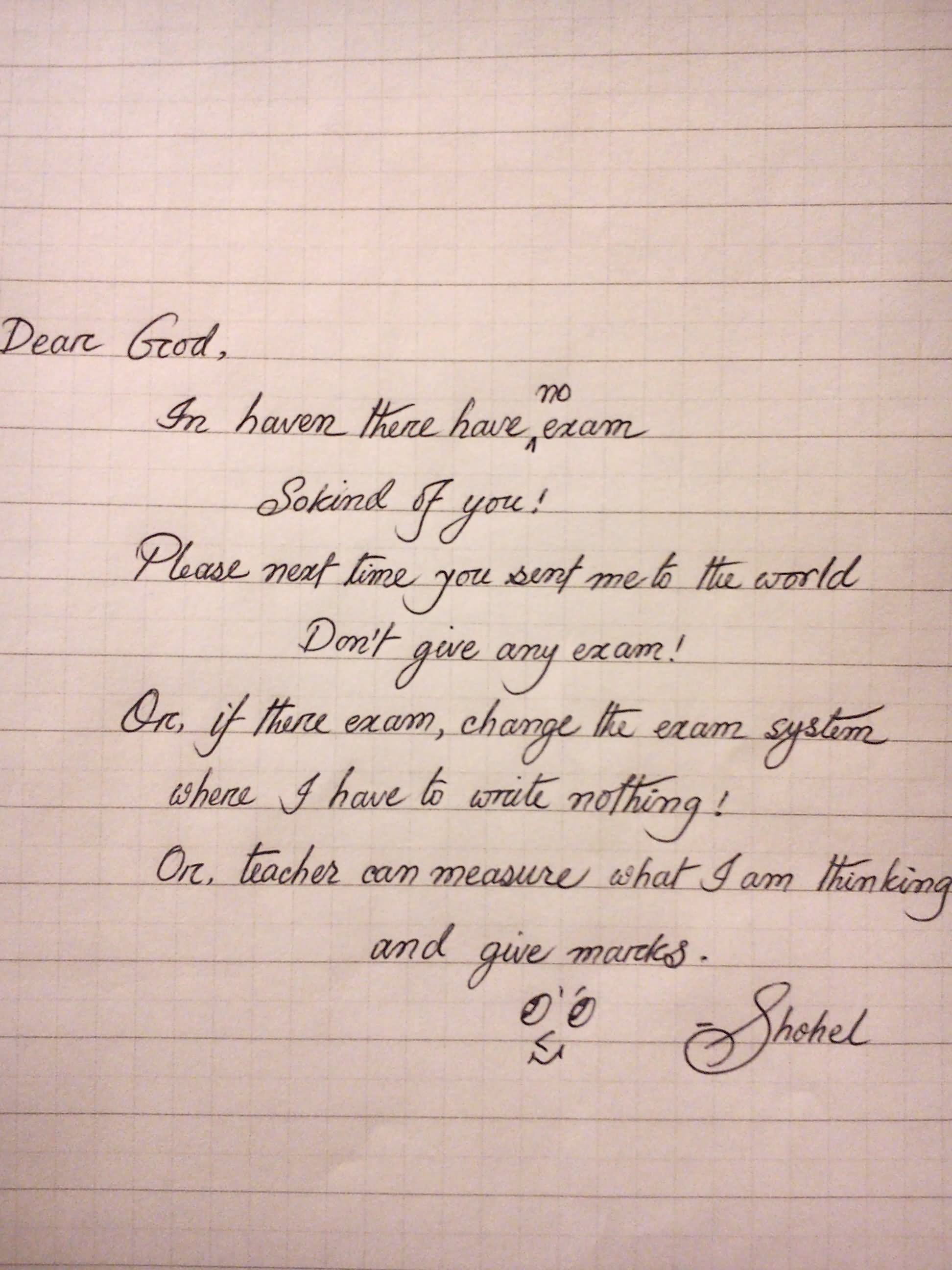 Student Letter For God Funny Picture