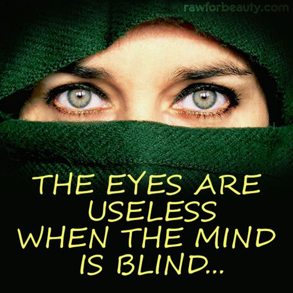 The eyes are useless when the mind is blind.