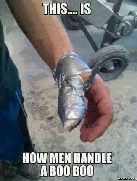 Thumb Wrapped With Duct Tape Funny Picture