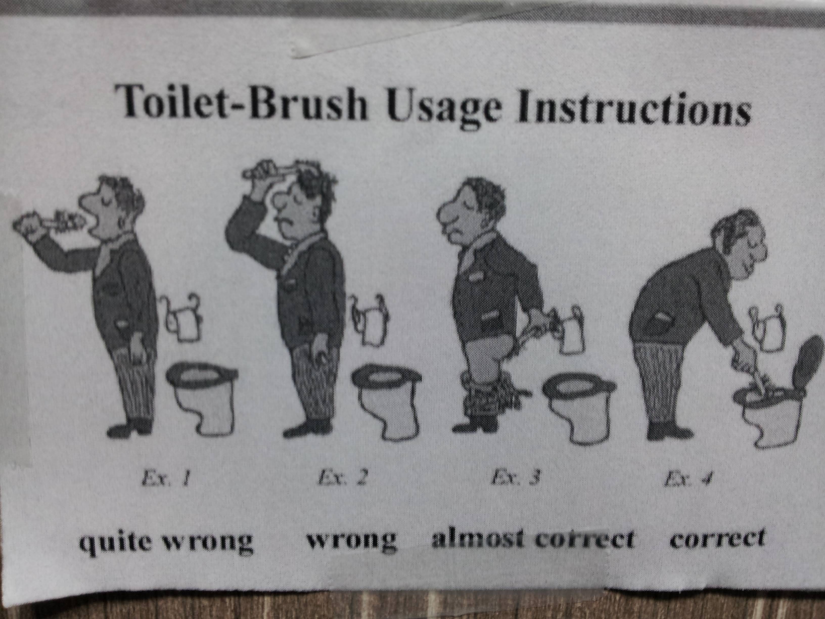Toilet Brush Usage Instructions Funny Picture