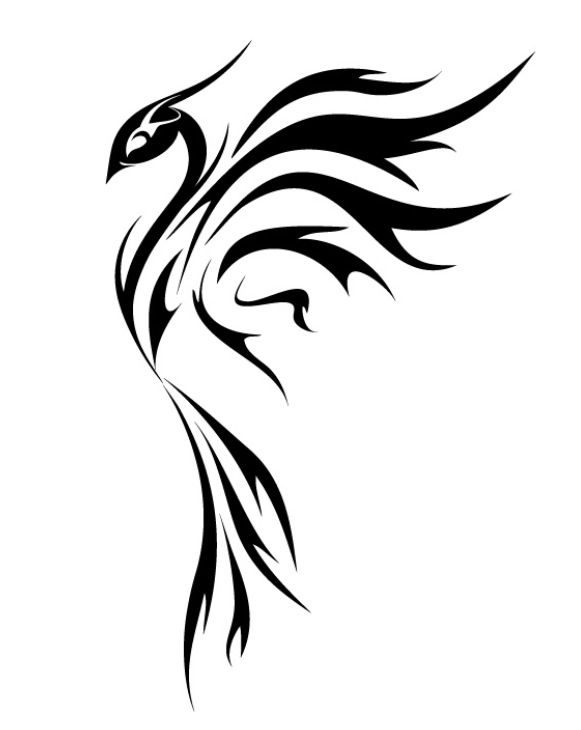 Unique Black phoenix Tattoo Stencil By Shanrae Powell