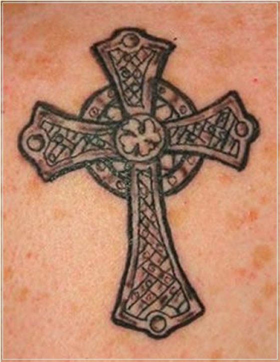 Vintage Irish Cross Tattoo