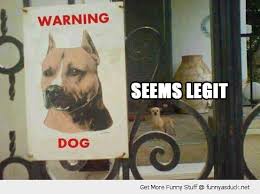 Warning Dog Funny Tiny Picture