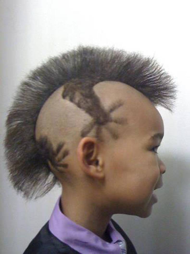 Weird Haircuts Kid Funny Mullet Picture
