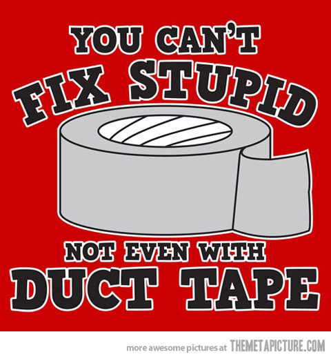 You Can't Fix Stupid Not Even Duct Tape Funny Image