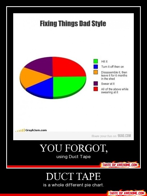 You Forgot Using Duct Tape Funny Pie Chart
