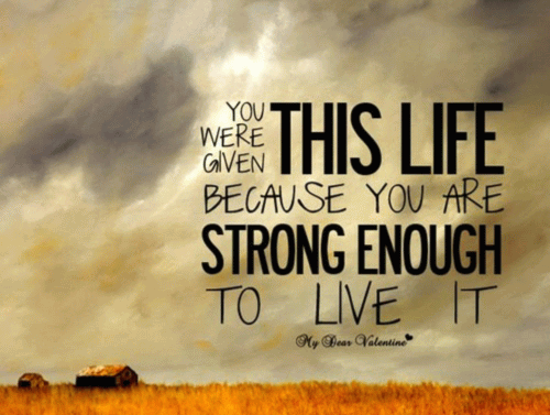 You were given this life because you were strong enough to live it. (2)