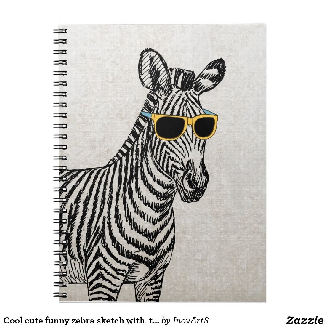 Zebra Wearing Glasses Funny Sketch