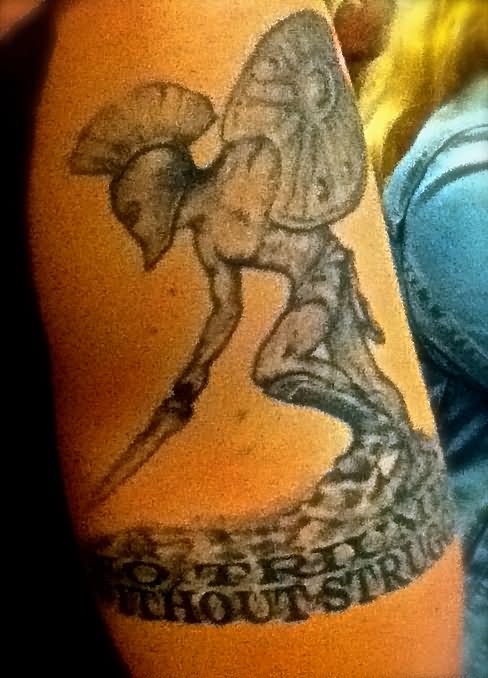 Achilles Warrior Statue Tattoo Design For Sleeve