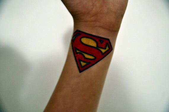 Amazing Colorful Superman Logo Tattoo On Wrist