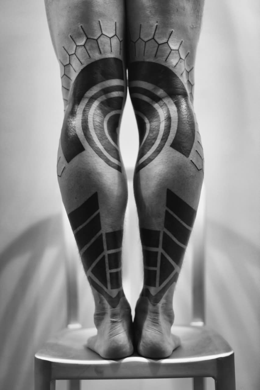 Amazing Design Tattoo On Both Achilles