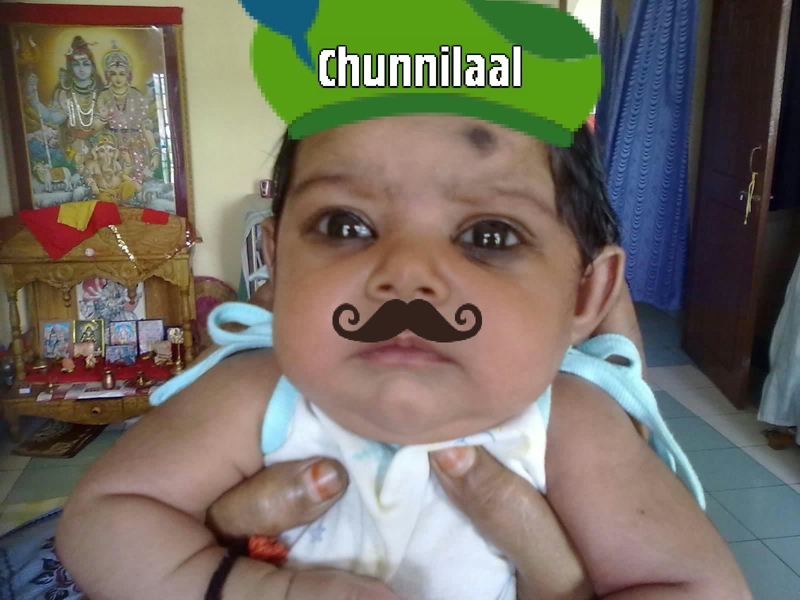 Baby With Mustaches Funny Image