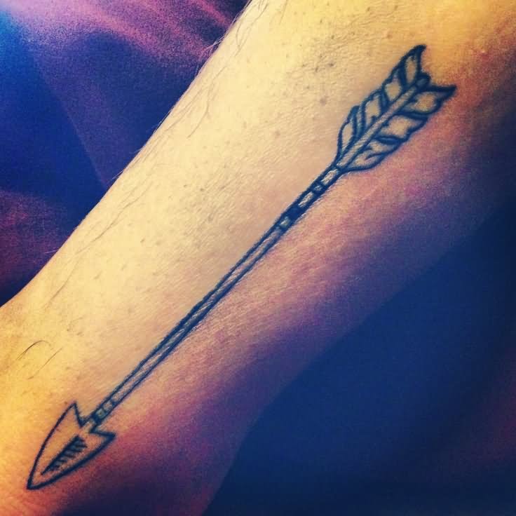 Black Arrow Tattoo Design For Achilles
