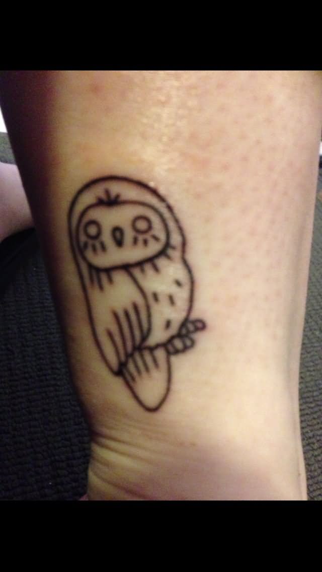Black Owl Tattoo Design For Achilles