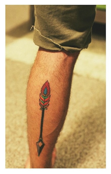Colorful Arrow Tattoo On Achilles