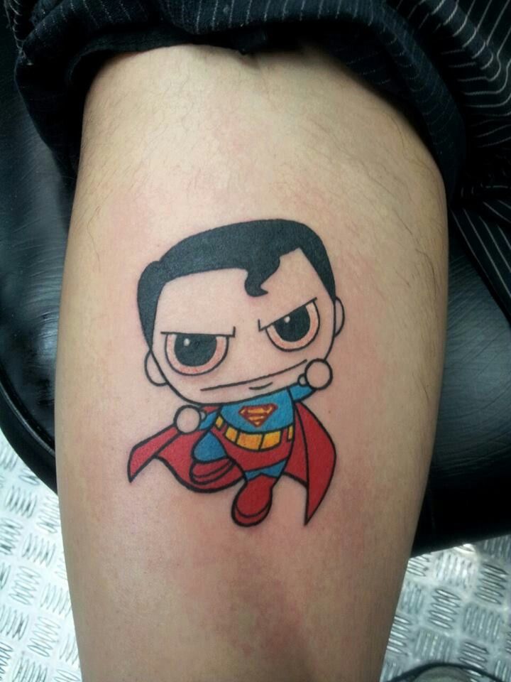 Cute Superman Baby Tattoo Design For Forearm