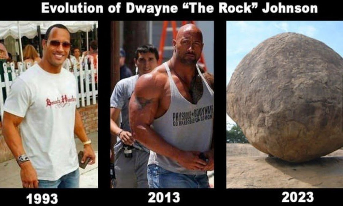 Dwayne Johnson Funny Evolution Image