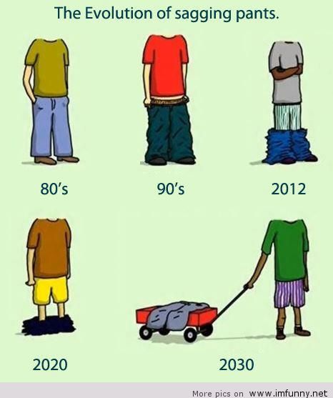 Funny Evolution Of Sagging Pants Picture